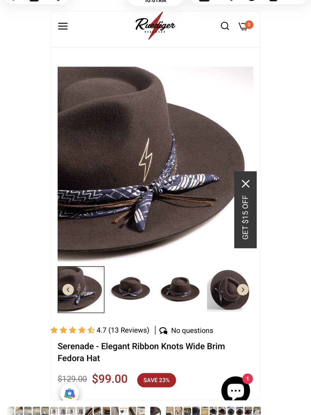 Serenade Brown Wide Brim Fedora Hat